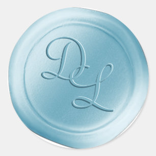 Adesivo Redondo Baby Blue 2 - Letra Monogramx Seal