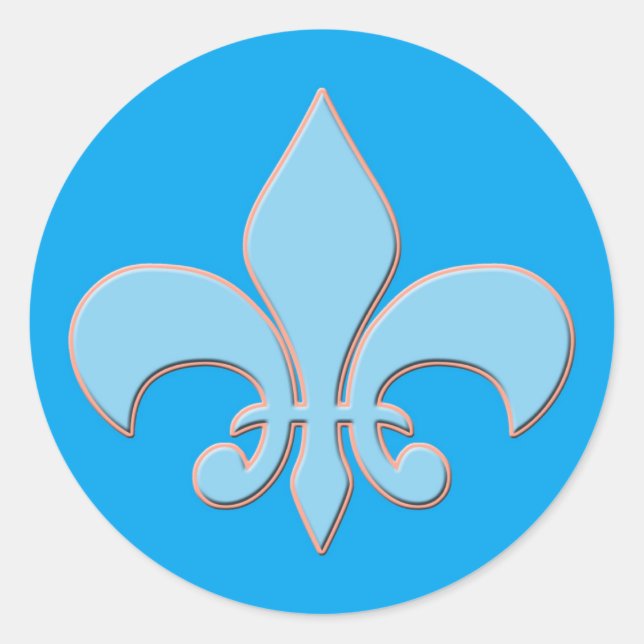 Adesivo Redondo Baby Blue Fleur-de-lis (Frente)