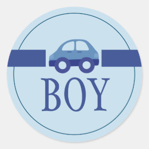 Adesivo Redondo Baby Boy Blue Gender Reveparty Classic