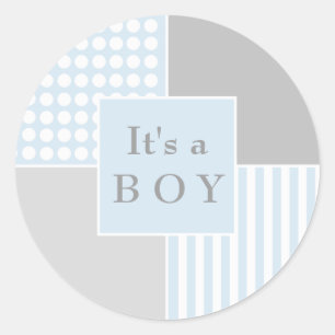 Adesivo Redondo Baby Boy Blue Modern Sticker