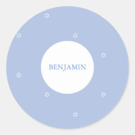 Adesivo Redondo Baby Boy Hebraico Nomeando Cerimônia Judaica