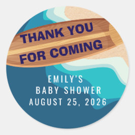 Adesivo Redondo Baby Boy On Board Thank You Sticker