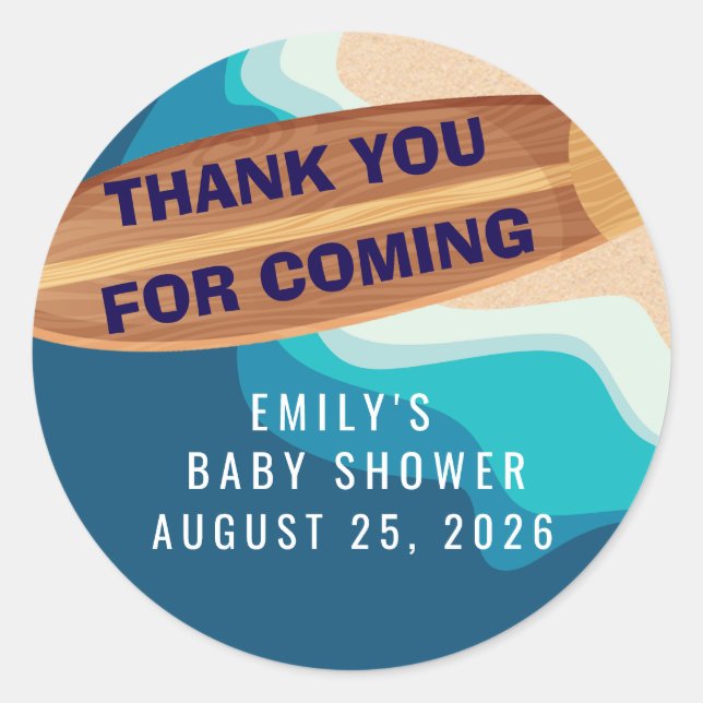 Adesivo Redondo Baby Boy On Board Thank You Sticker (Frente)