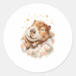 Adesivo Redondo Baby Boy Shower Sticker • Cute Capybara