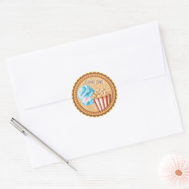 Adesivo Redondo Baby Circus (Envelope)