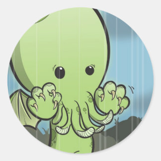 Adesivo Redondo Baby Cthulhu - Stickers