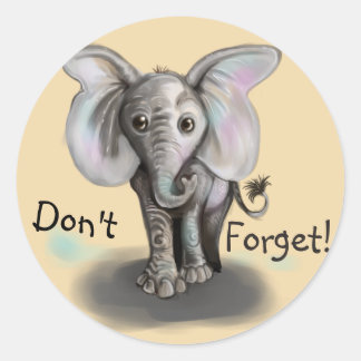Adesivo Redondo Baby Elephant