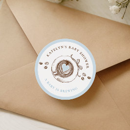 Adesivo Redondo Baby está a caminho Desenho à mão