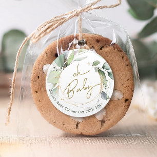 Adesivo Redondo Baby Eucalyptus Chá de fraldas Sticker