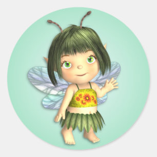 Adesivo Redondo Baby Faerie Sticker