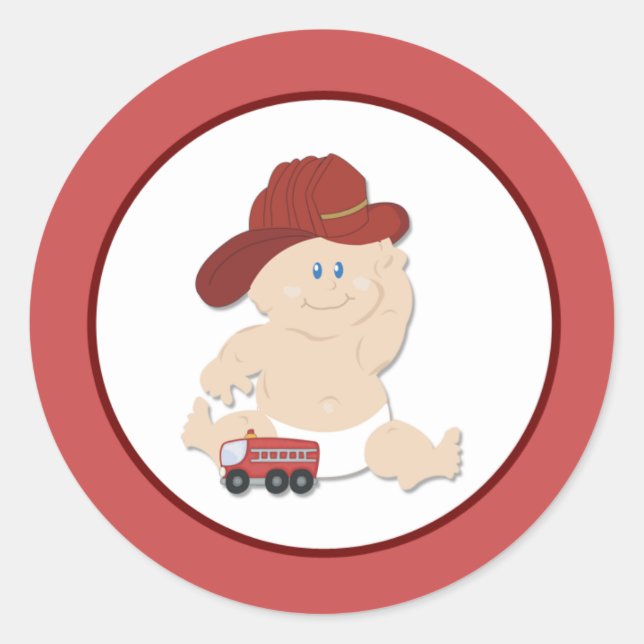 Adesivo Redondo BABY FIRE FIGHTER Envelope Seals (Frente)