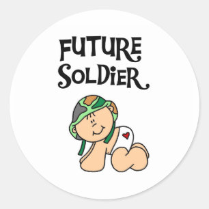 Adesivo Redondo Baby Future Soldier