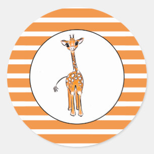 Adesivo Redondo Baby Giraffe