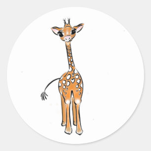 Adesivo Redondo Baby Giraffe