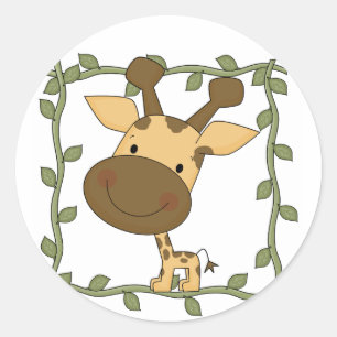 Adesivo Redondo Baby Giraffe Camisetas e presentes