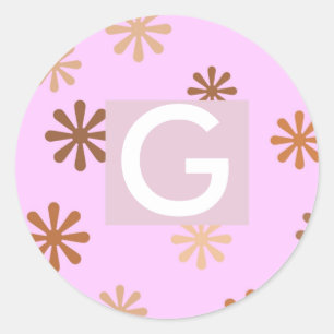 Adesivo Redondo Baby Girl Monogramas "G"