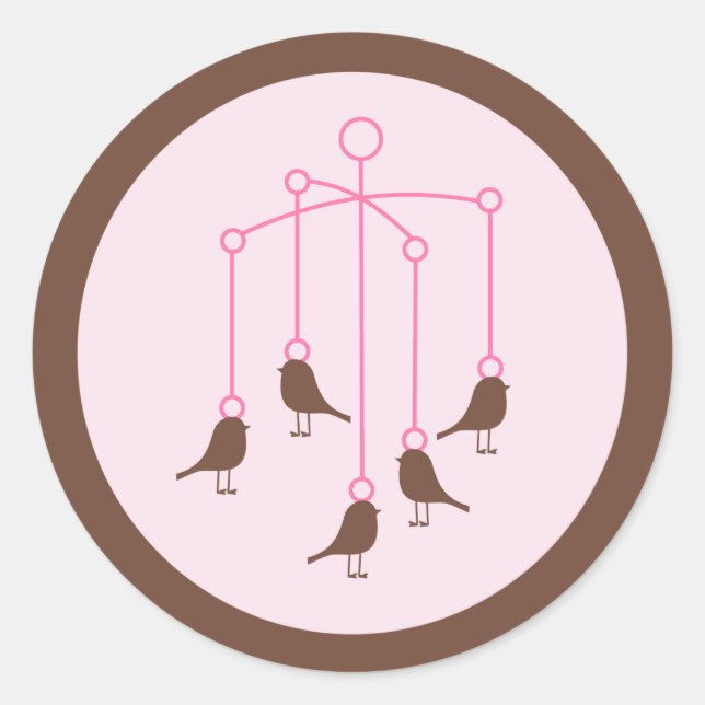 Adesivo Redondo Baby Girl Nursery (Frente)