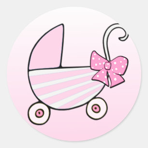 Adesivo Redondo Baby Girl Pink Buggy