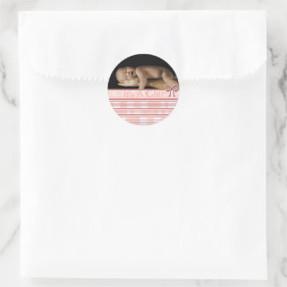 Adesivo Redondo Baby Girl Stickers com sua foto de bebê