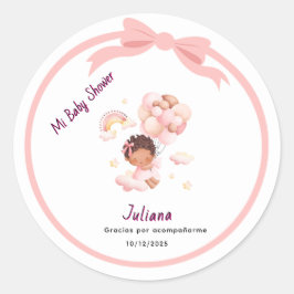 Adesivo Redondo Baby Girl stiker editable