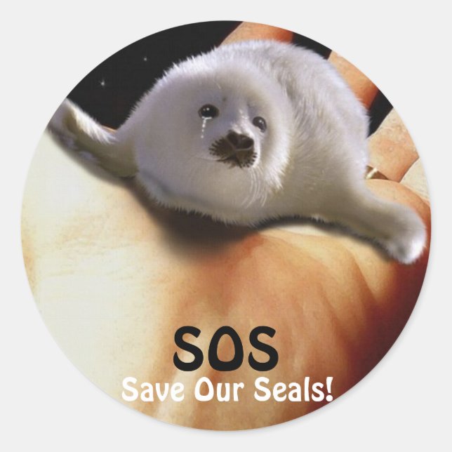 Adesivo Redondo BABY HARP SEAL Anti-Seal Hunt Sticker (Frente)