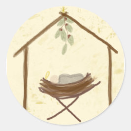 Adesivo Redondo Baby in a manger sticker