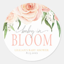 Baby in Bloom Blush Pink Rose Floral Baby Shower