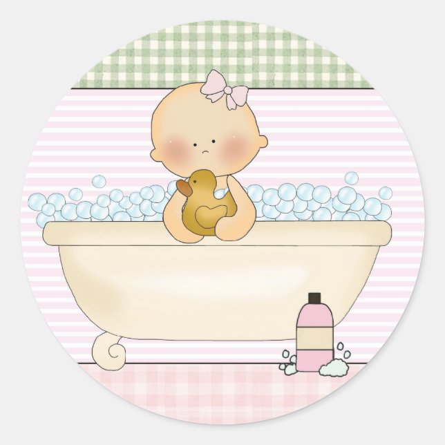 Adesivo Redondo Baby In The Bath: Envelope Seals (Frente)