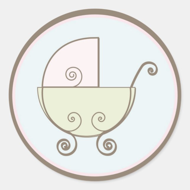 Adesivo Redondo Baby Invitation ou Favor Sticker (Frente)