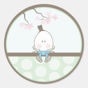 Adesivo Redondo Baby Invitation ou Favor Sticker