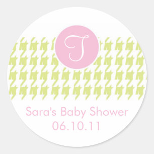 Adesivo Redondo Baby Invitation ou Favor Sticker - Monograma