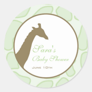 Adesivo Redondo Baby Invitation ou Favor Sticker - Verde