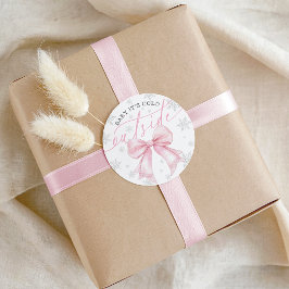 Adesivo Redondo Baby It’s Cold Outside Pink Bow Winter Baby
