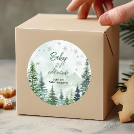 Adesivo Redondo Baby it's Cold Outside Baby Shower