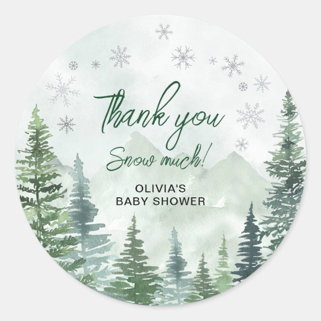 Adesivo Redondo Baby it's Cold Outside Baby Shower Thank you (Frente)