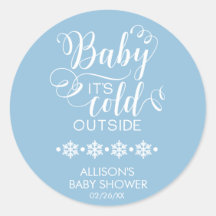 Baby It's Fold Outside Boys Chá de fraldas Sticker