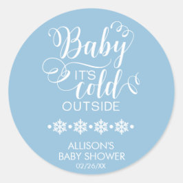 Adesivo Redondo Baby It's Fold Outside Boys Chá de fraldas Sticker