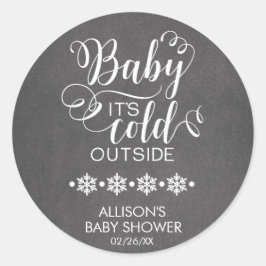 Adesivo Redondo Baby It's Fold Outside Chalkboard Chá Sticker