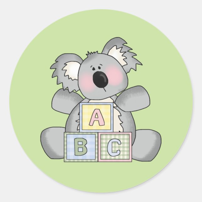 Adesivo Redondo Baby Koala Bear Sticker (Frente)