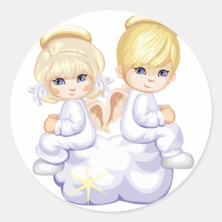 Adesivo Redondo Baby Love Angels Sticker