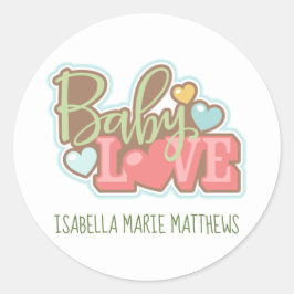 Adesivo Redondo Baby Love Stickers, 3 polegadas (folha de 6)