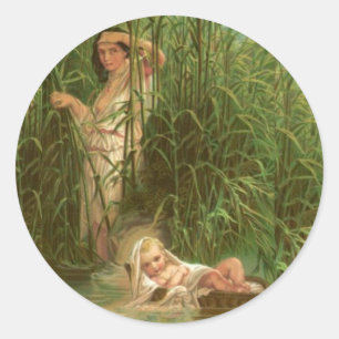 Adesivo Redondo Baby Moses E O Rio Nilo