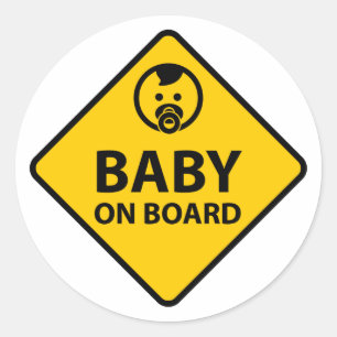 Adesivo Redondo Baby on Board funny baby design