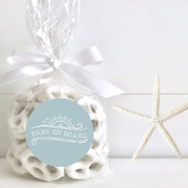 Adesivo Redondo Baby On Conselho Surfing Blue Chá de fraldas