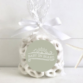 Adesivo Redondo Baby On Conselho Surfing Green Chá de fraldas