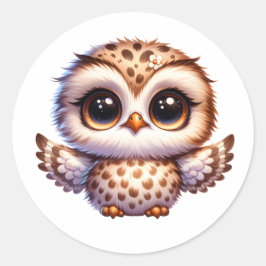 Adesivo Redondo Baby Owl