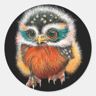 Adesivo Redondo Baby Owl Art