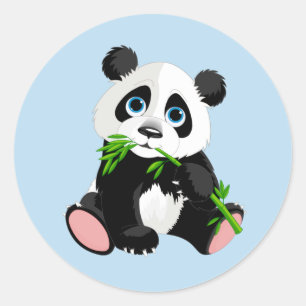 Adesivo Redondo Baby Panda Bear Stickers