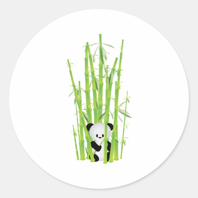 Adesivo Redondo Baby Panda in Bamboo Forest (Frente)