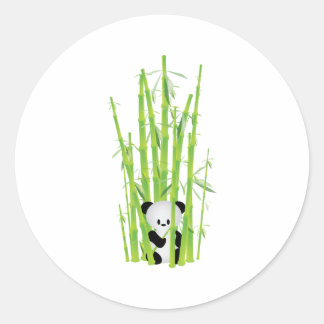 Adesivo Redondo Baby Panda in Bamboo Forest